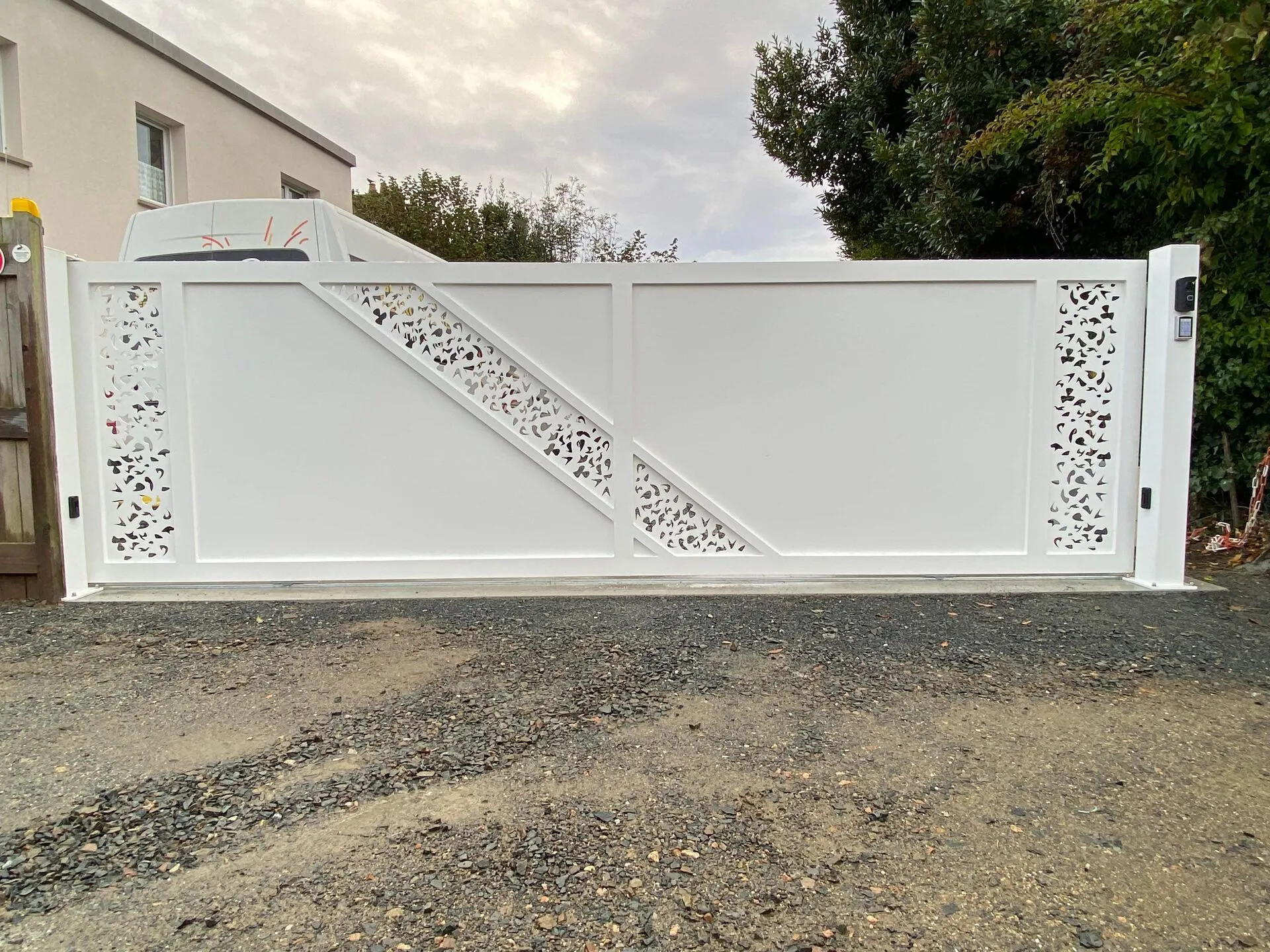 Portail Coulissant En Aluminium Blanc Portail Coulissant En Aluminium Blanc